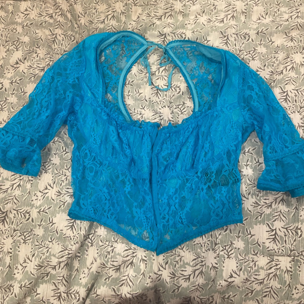 UO Blue Lacy Top